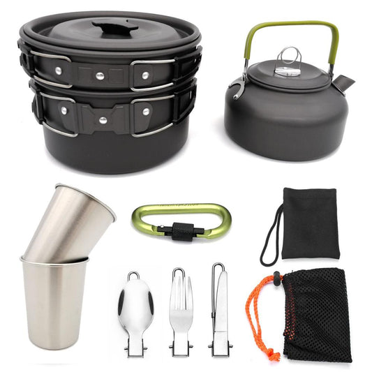 Outdoor Camping Cookware Travel Tableware Cutlery Utensils Hiking Picnic Camping Cookware Set
